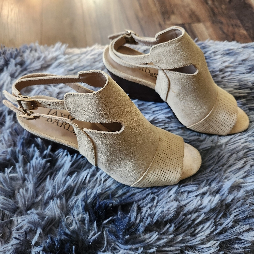 Jax & Bard Beige Leather Slingback Sandals